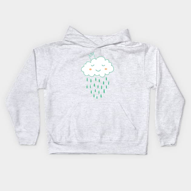 Smiling cloud Kids Hoodie by Olya Yatsenko